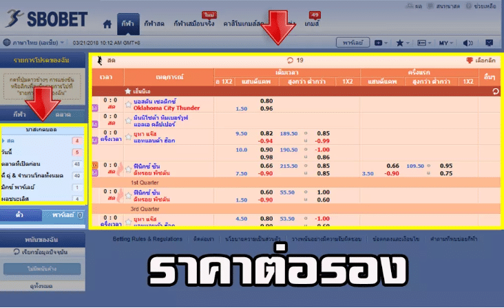 ราคาการต่องรองบาสเกตบอล 